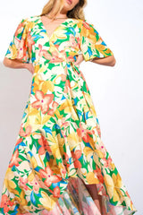 ELABORATE CHARM WOVEN HI-LO DRESS - Flying Tomato - Flyclothing LLC