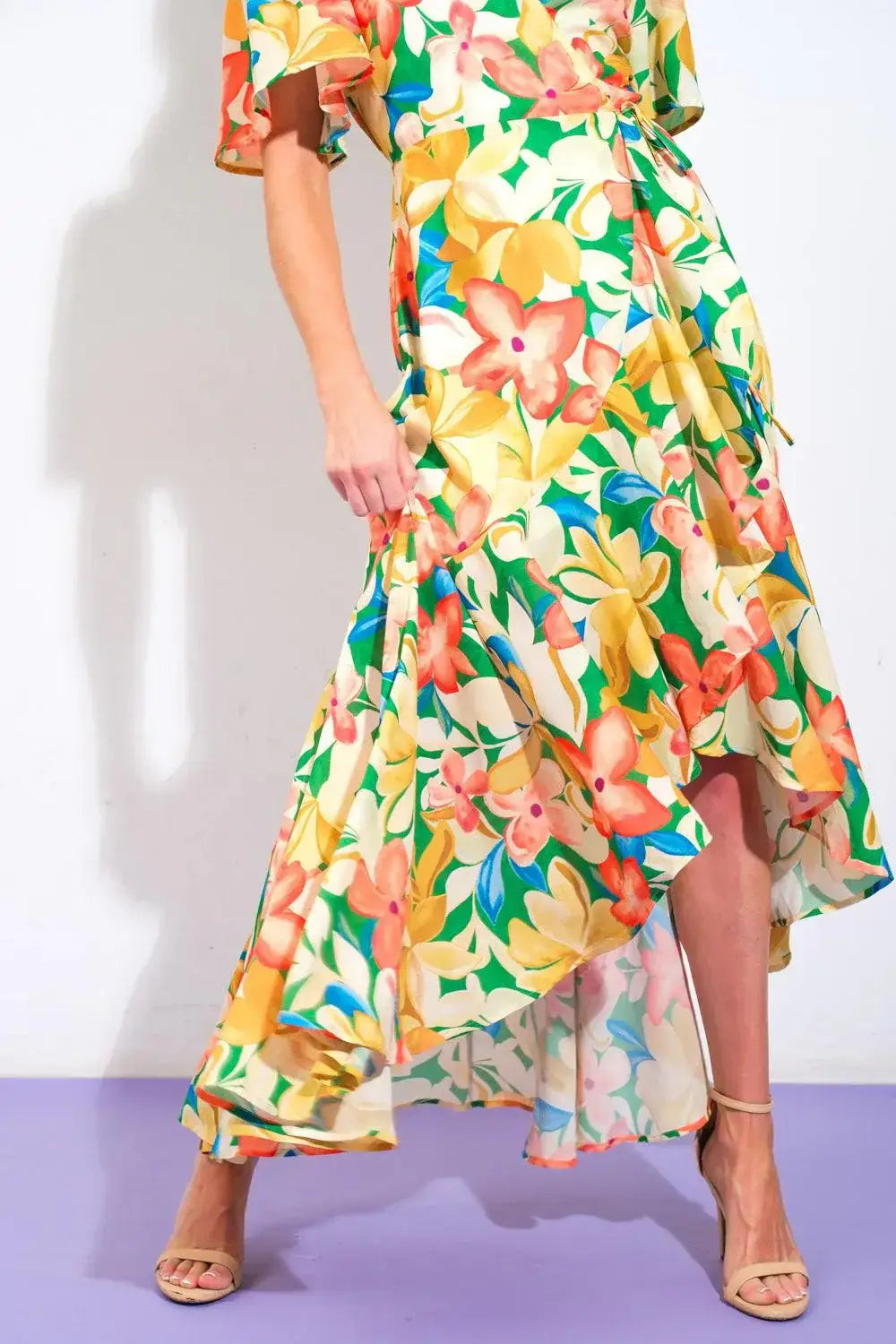 ELABORATE CHARM WOVEN HI-LO DRESS - Flying Tomato - Flyclothing LLC
