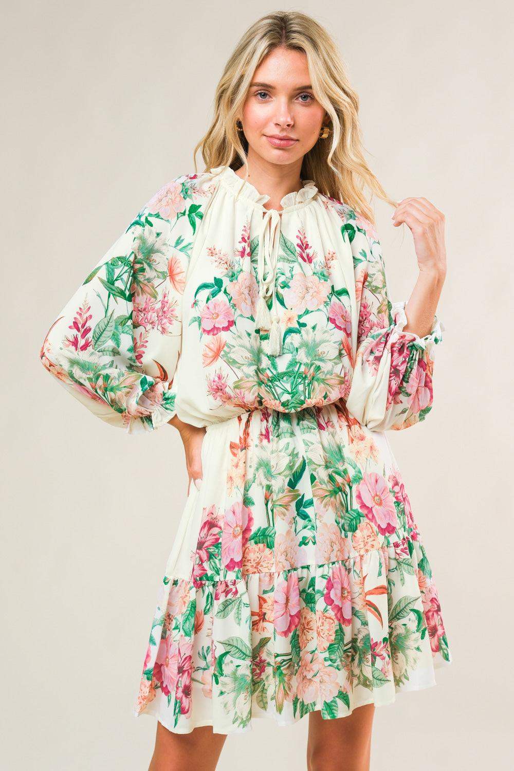 HAPPIEST HERE WOVEN MINI DRESS - Flying Tomato - Flyclothing LLC