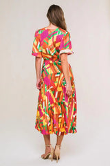 IRRESISTIBLE FUN WOVEN MIDI DRESS - Flying Tomato - Flyclothing LLC