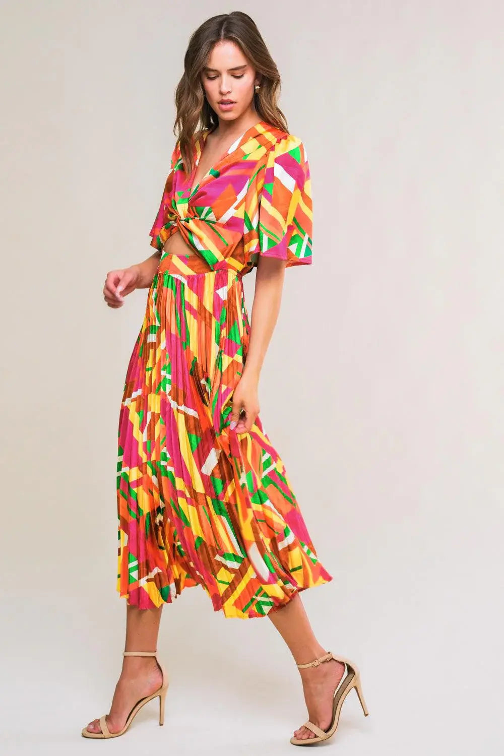 IRRESISTIBLE FUN WOVEN MIDI DRESS - Flying Tomato - Flyclothing LLC