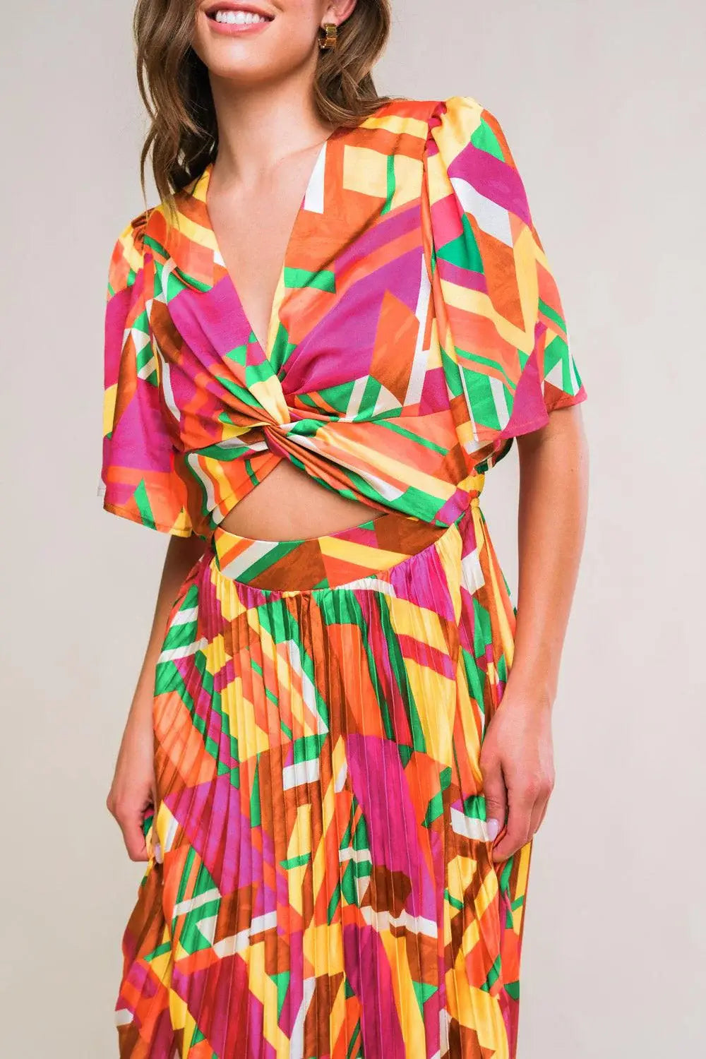 IRRESISTIBLE FUN WOVEN MIDI DRESS - Flying Tomato - Flyclothing LLC