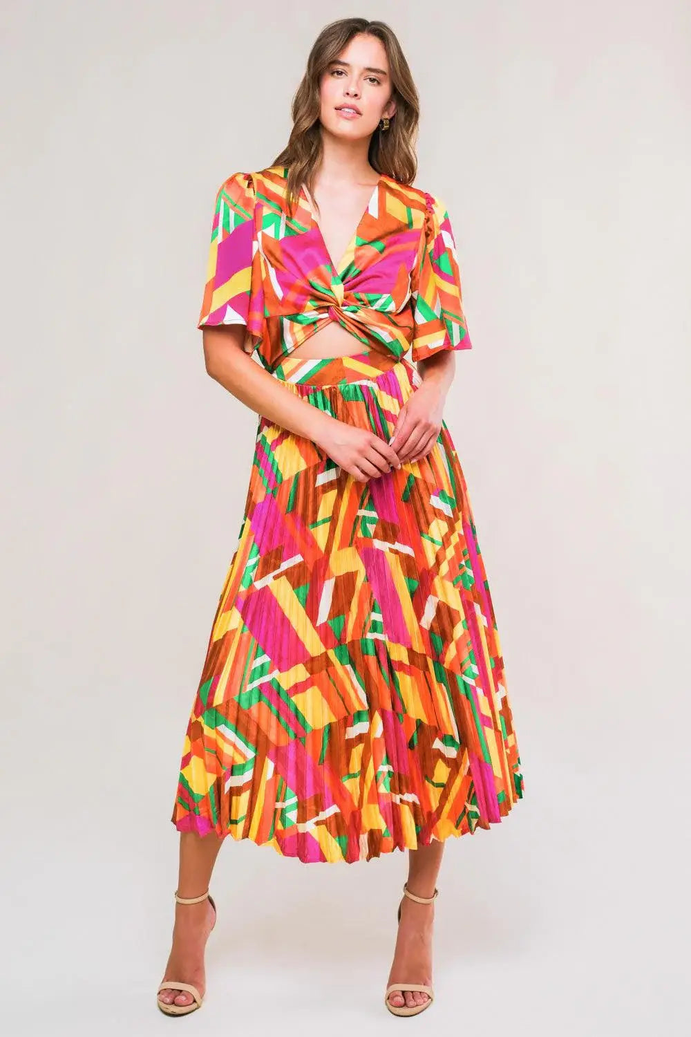 IRRESISTIBLE FUN WOVEN MIDI DRESS - Flying Tomato - Flyclothing LLC