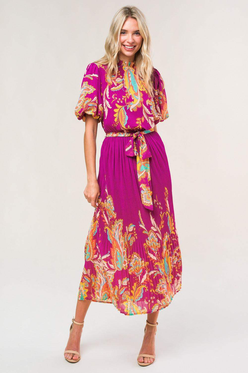 ENCHANTED TO MEET WOVEN MIDI DRESS - Flying Tomato - Flyclothing LLC