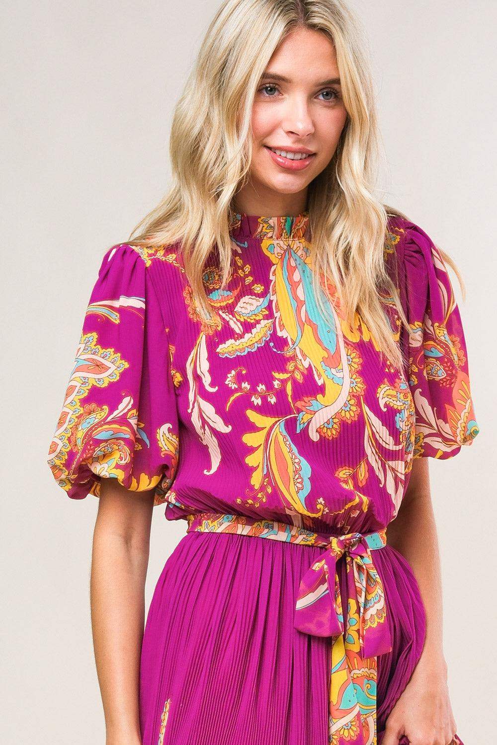 ENCHANTED TO MEET WOVEN MIDI DRESS - Flying Tomato - Flyclothing LLC