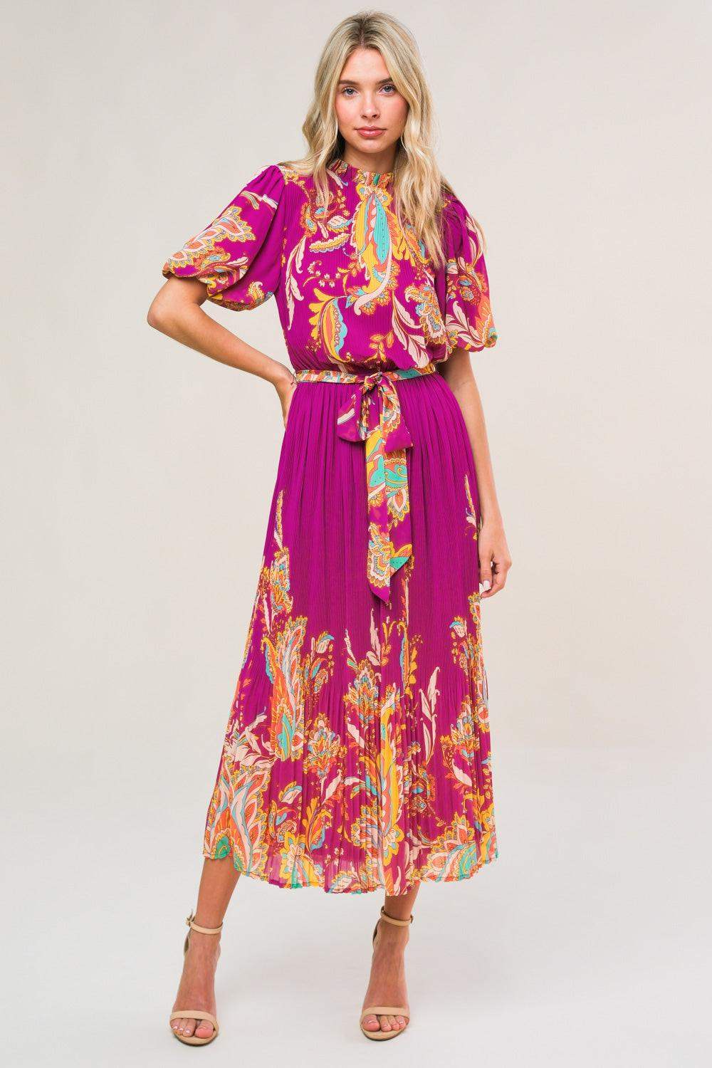 ENCHANTED TO MEET WOVEN MIDI DRESS - Flying Tomato - Flyclothing LLC
