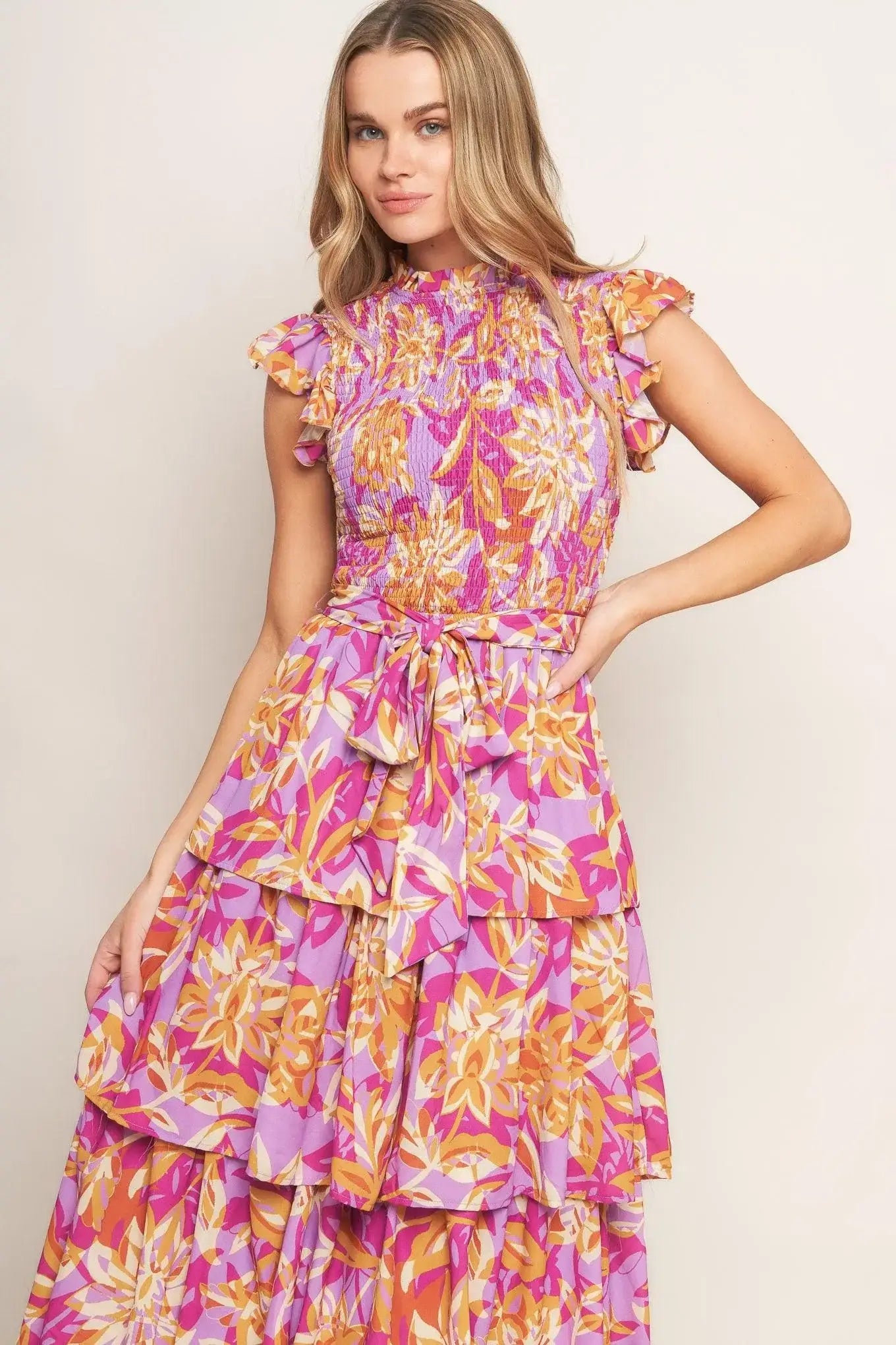 GETTING STARTED WOVEN MIDI DRESS - Flying Tomato - Flyclothing LLC
