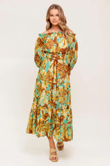 THENA SECRET GARDEN WOVEN MIDI DRESS - Flying Tomato - Flyclothing LLC