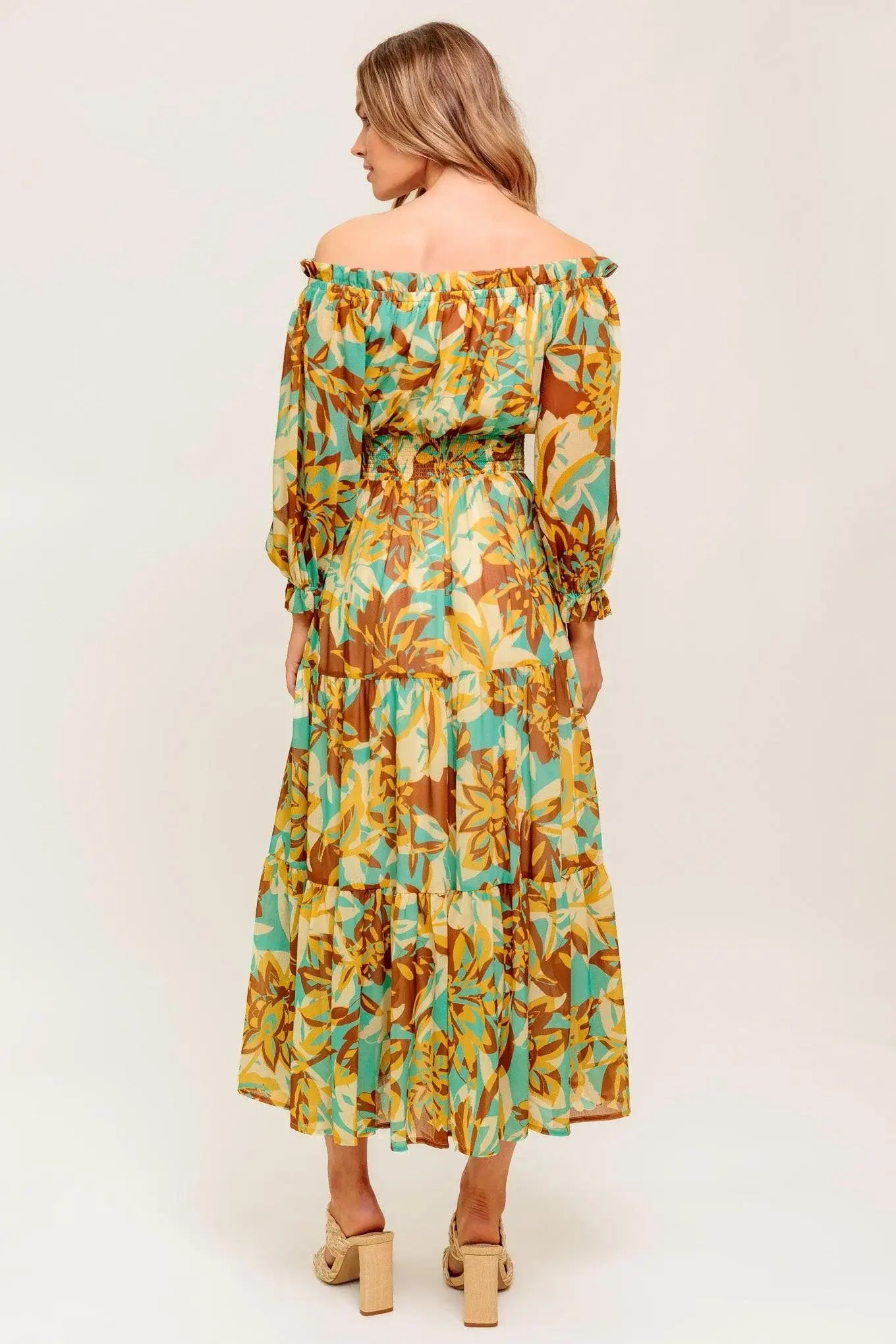 THENA SECRET GARDEN WOVEN MIDI DRESS - Flying Tomato - Flyclothing LLC