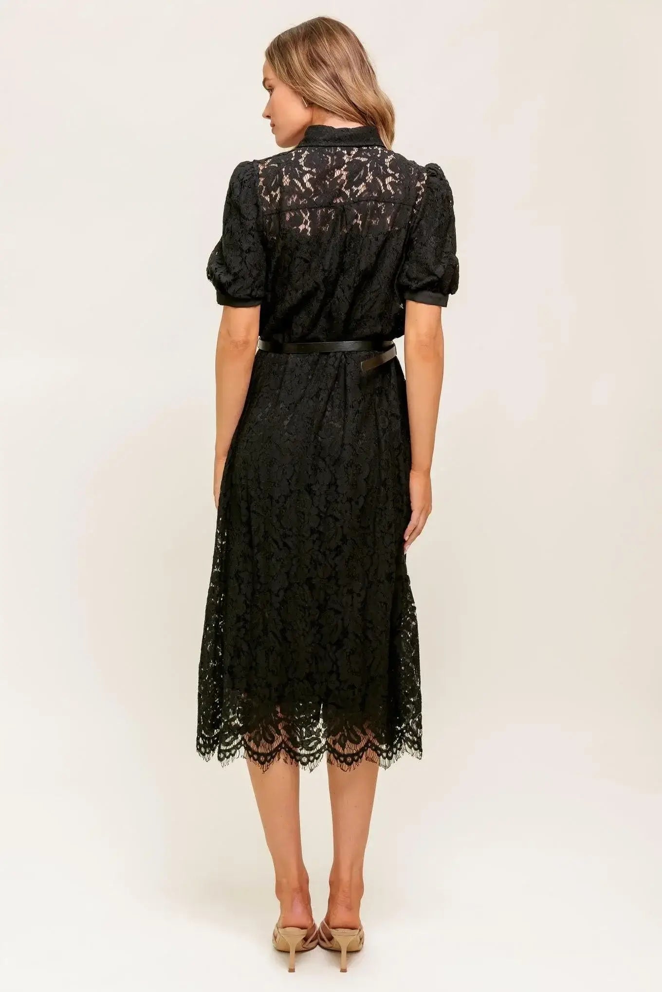 TIMID TO TENACIOUS WOVEN LACE SHIRT DRESS - Flying Tomato - Flyclothing LLC