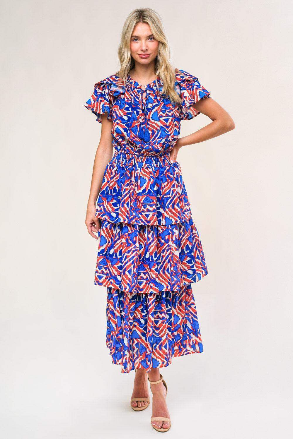BACK TO FUN WOVEN MIDI DRESS - Flying Tomato - Flyclothing LLC