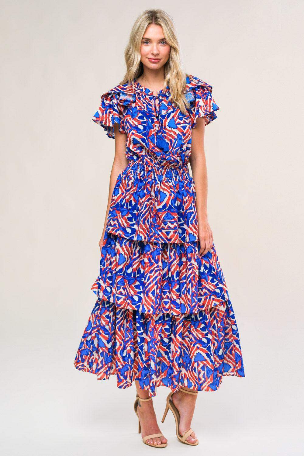 BACK TO FUN WOVEN MIDI DRESS - Flying Tomato - Flyclothing LLC
