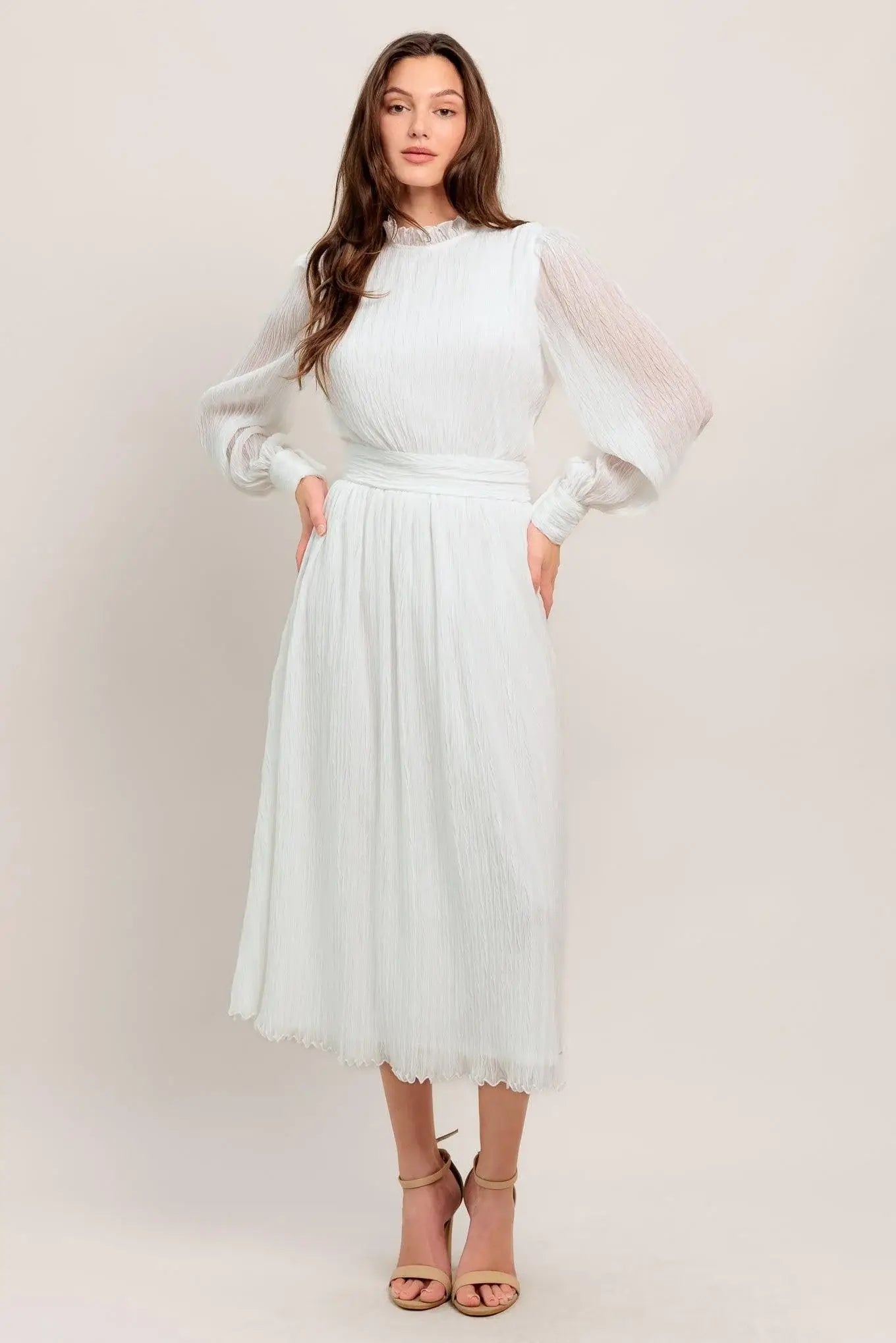 FOREVER WAITING WOVEN MIDI DRESS - Flying Tomato - Flyclothing LLC