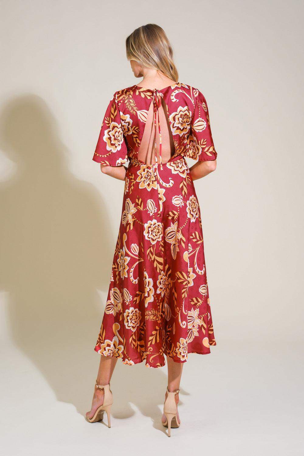 TOTAL FRILL WOVEN MIDI DRESS - Flying Tomato - Flyclothing LLC