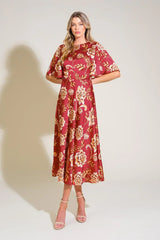 TOTAL FRILL WOVEN MIDI DRESS - Flying Tomato - Flyclothing LLC