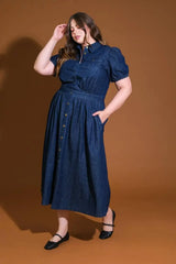 GET THE LOOK DENIM MIDI DRESS - Flying Tomato - Flyclothing LLC