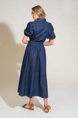 GET THE LOOK DENIM MIDI DRESS - Flying Tomato - Flyclothing LLC
