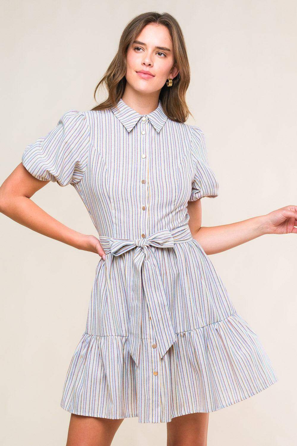 ADORABLE PRESENCE WOVEN MINI DRESS - Flying Tomato - Flyclothing LLC