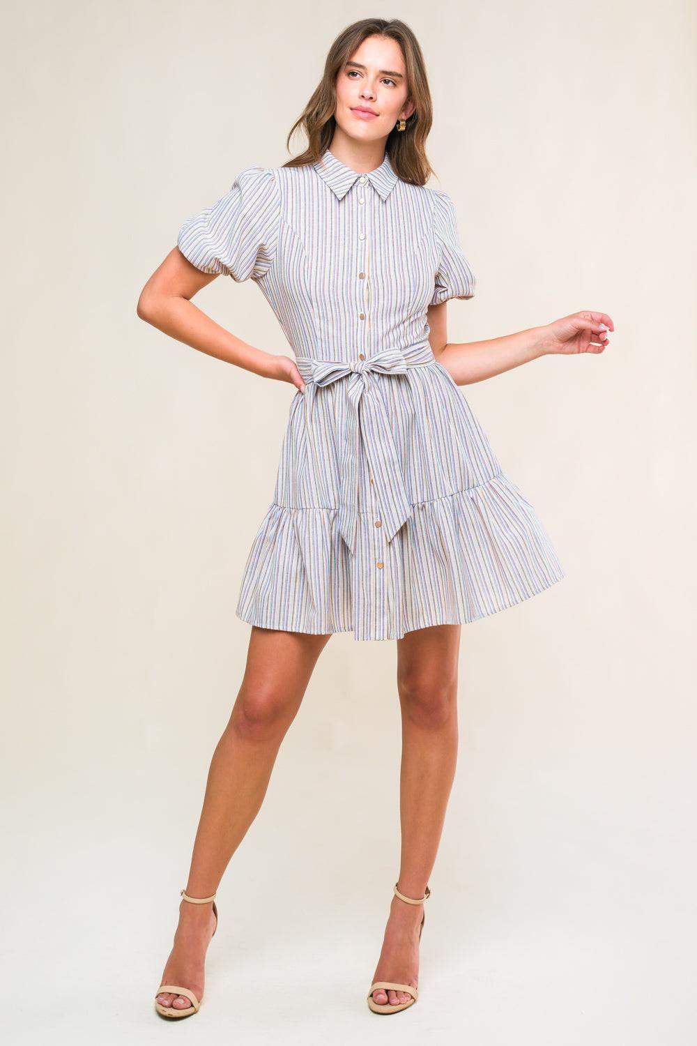 ADORABLE PRESENCE WOVEN MINI DRESS - Flying Tomato - Flyclothing LLC