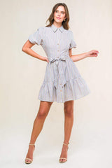 ADORABLE PRESENCE WOVEN MINI DRESS - Flying Tomato - Flyclothing LLC