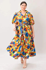 SATURDAY FEELINGS WOVEN MIDI DRESS - Flying Tomato - Flyclothing LLC