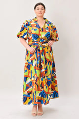 SATURDAY FEELINGS WOVEN MIDI DRESS - Flying Tomato - Flyclothing LLC