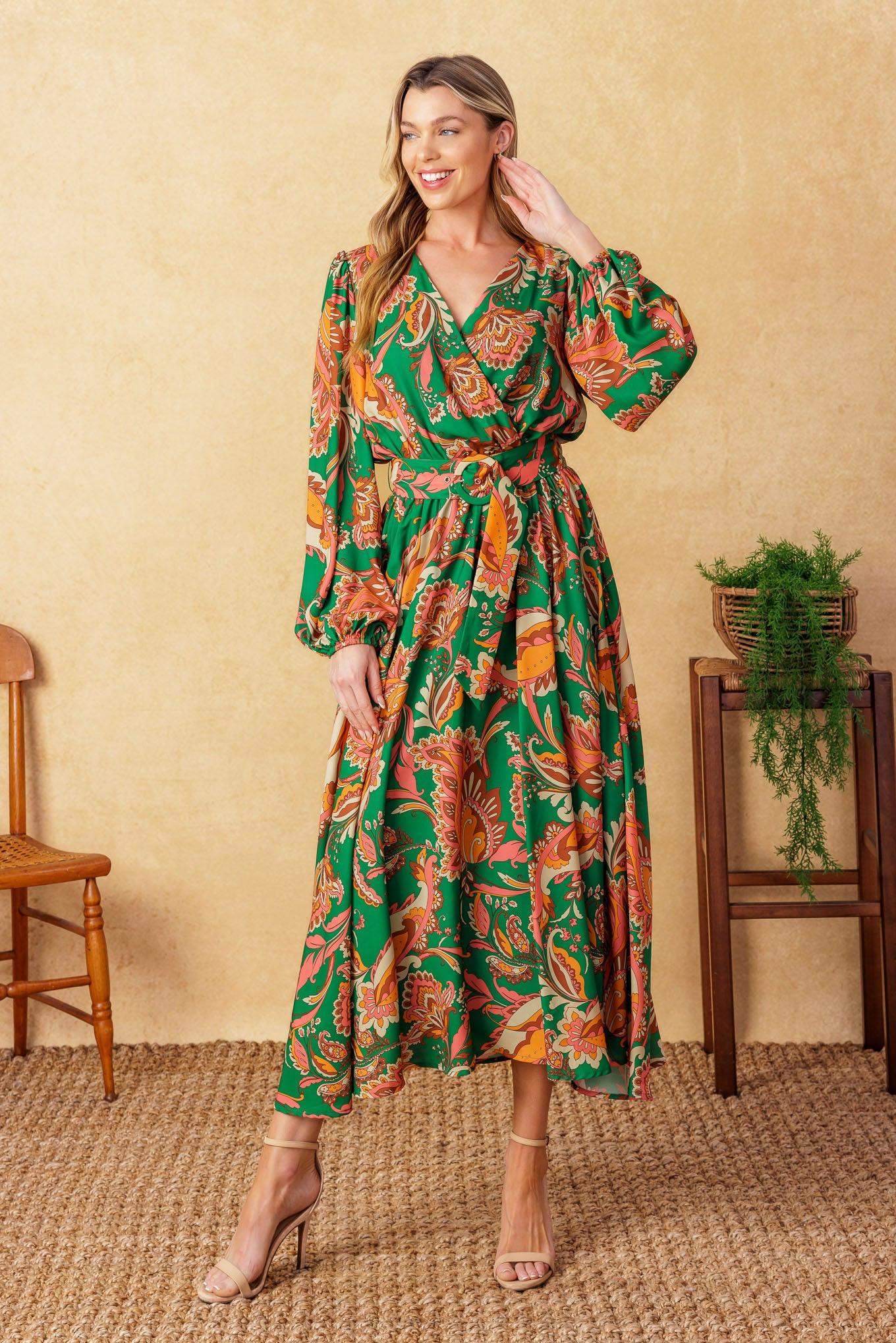 SUNNYSIDE FLORALS WOVEN MIDI DRESS - Flying Tomato - Flyclothing LLC