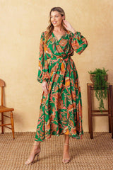 SUNNYSIDE FLORALS WOVEN MIDI DRESS - Flying Tomato - Flyclothing LLC