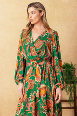 SUNNYSIDE FLORALS WOVEN MIDI DRESS - Flying Tomato - Flyclothing LLC