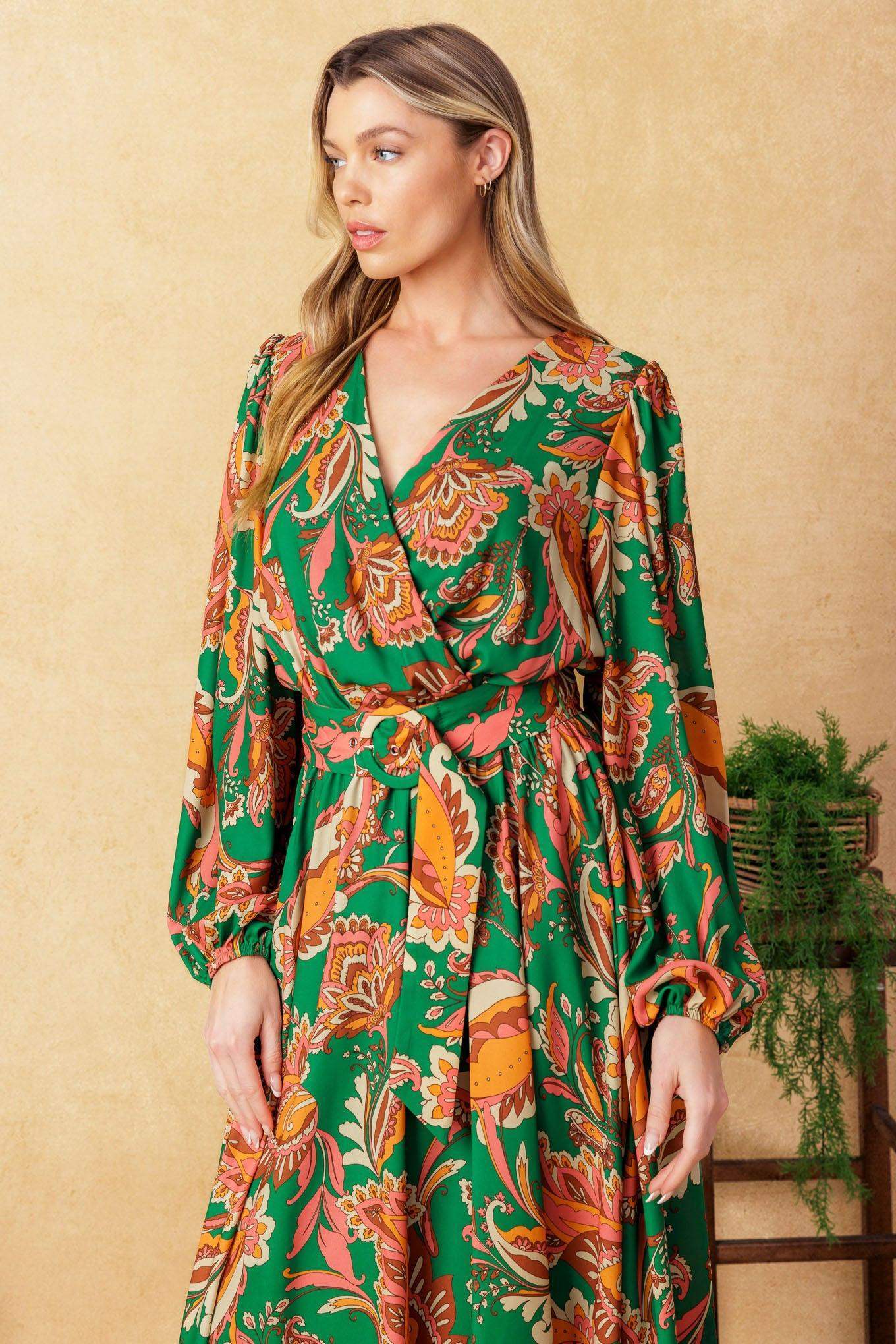 SUNNYSIDE FLORALS WOVEN MIDI DRESS - Flying Tomato - Flyclothing LLC