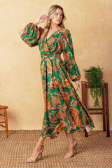 SUNNYSIDE FLORALS WOVEN MIDI DRESS - Flying Tomato - Flyclothing LLC