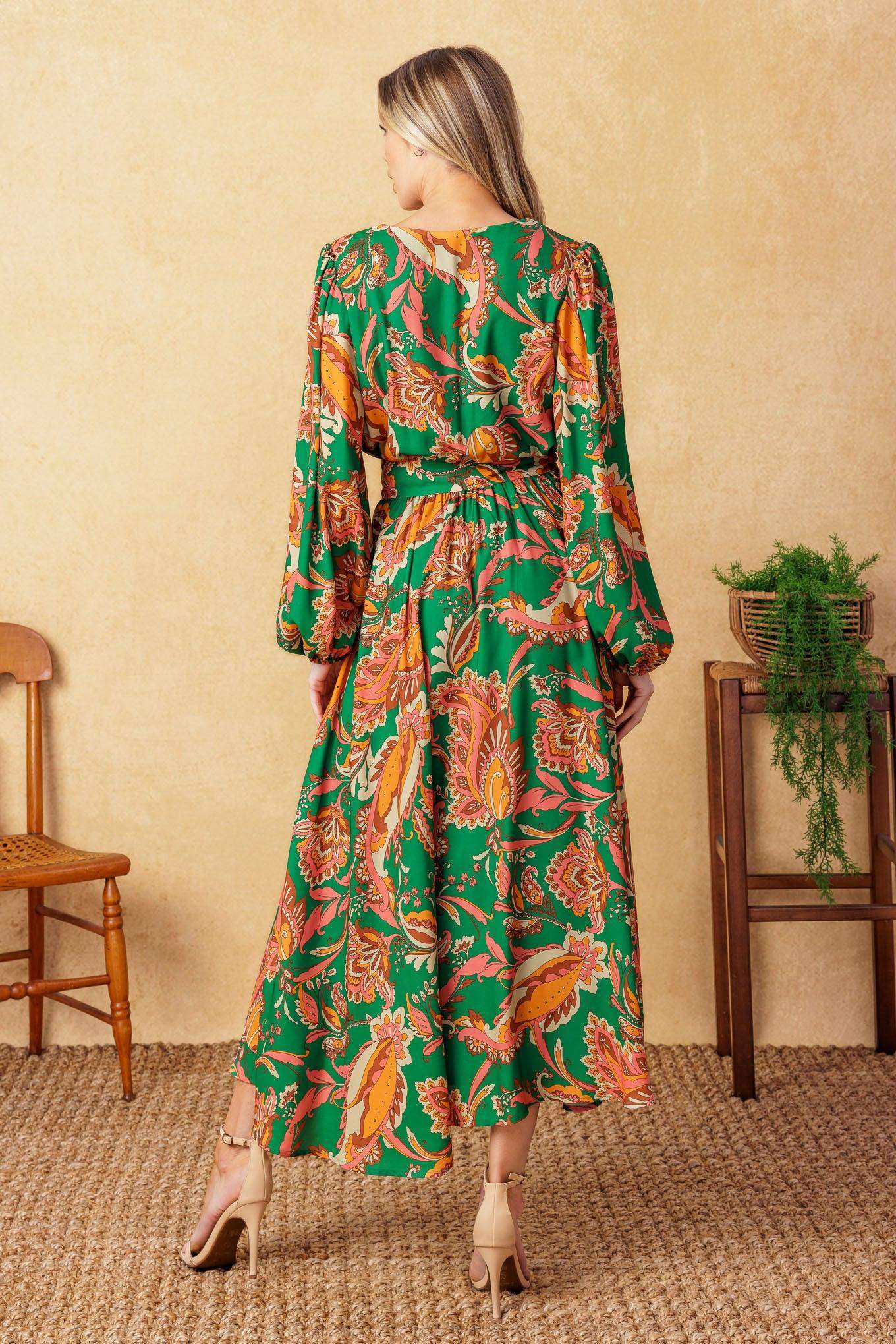 SUNNYSIDE FLORALS WOVEN MIDI DRESS - Flying Tomato - Flyclothing LLC