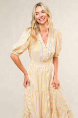 WITH THE GIRLS WOVEN MIDI DRESS - Flying Tomato - Flyclothing LLC