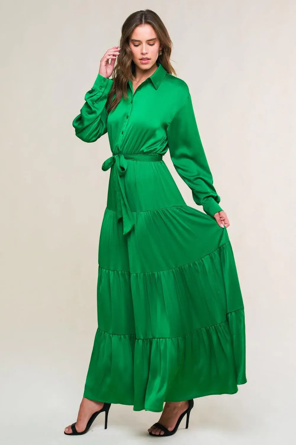 CHIC INTENT BRIGHT WOVEN MIDI DRESS - Flying Tomato - Flyclothing LLC