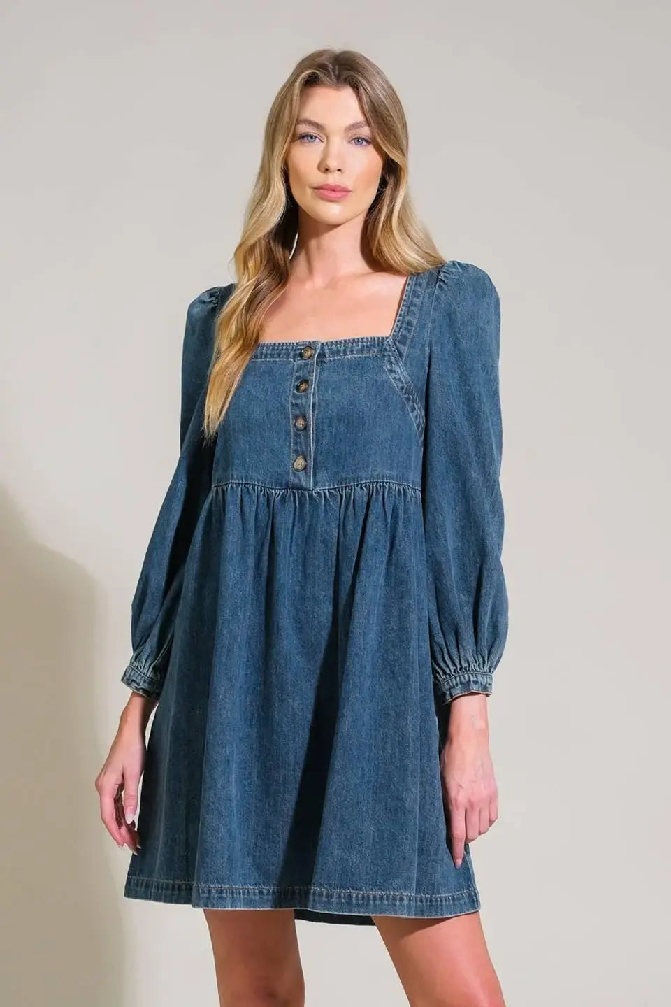 EXOTIC ESCAPE DENIM MINI DRESS - Flying Tomato - Flyclothing LLC