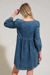 EXOTIC ESCAPE DENIM MINI DRESS - Flying Tomato - Flyclothing LLC