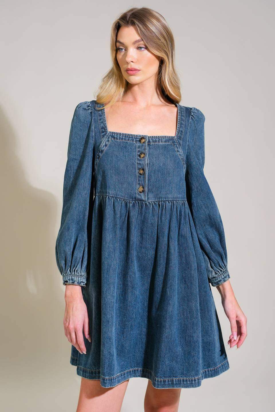 EXOTIC ESCAPE DENIM MINI DRESS - Flying Tomato - Flyclothing LLC