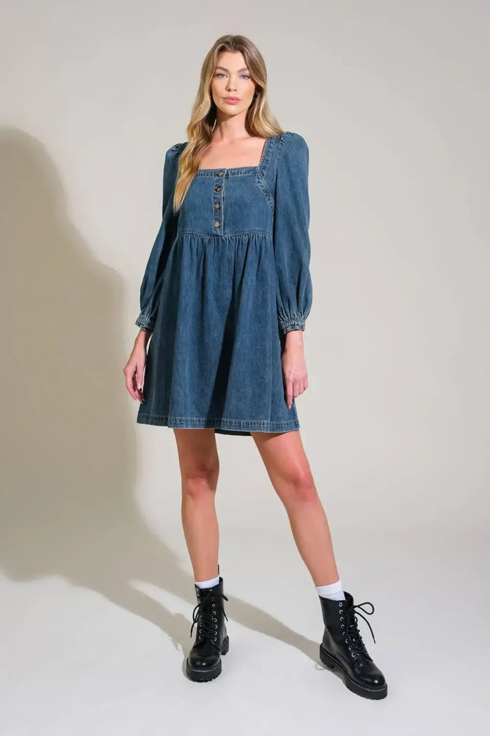 EXOTIC ESCAPE DENIM MINI DRESS - Flying Tomato - Flyclothing LLC