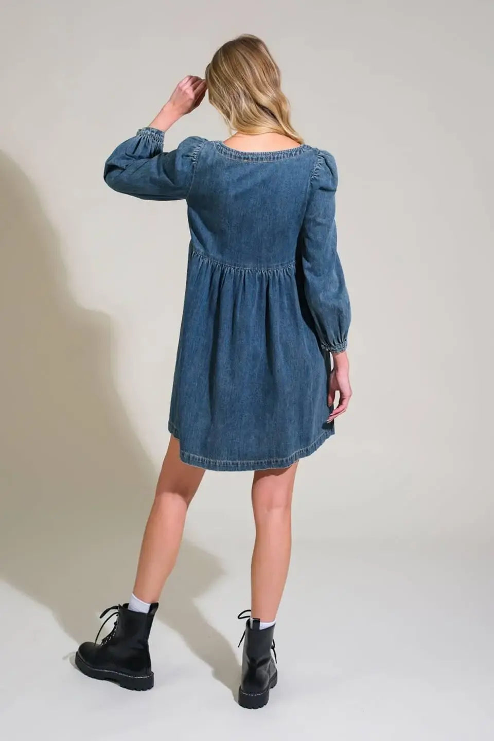 EXOTIC ESCAPE DENIM MINI DRESS - Flying Tomato - Flyclothing LLC