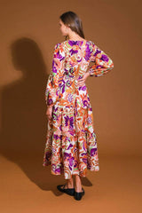 BLOSSOM BEAUTY WOVEN MIDI DRESS - Flying Tomato - Flyclothing LLC
