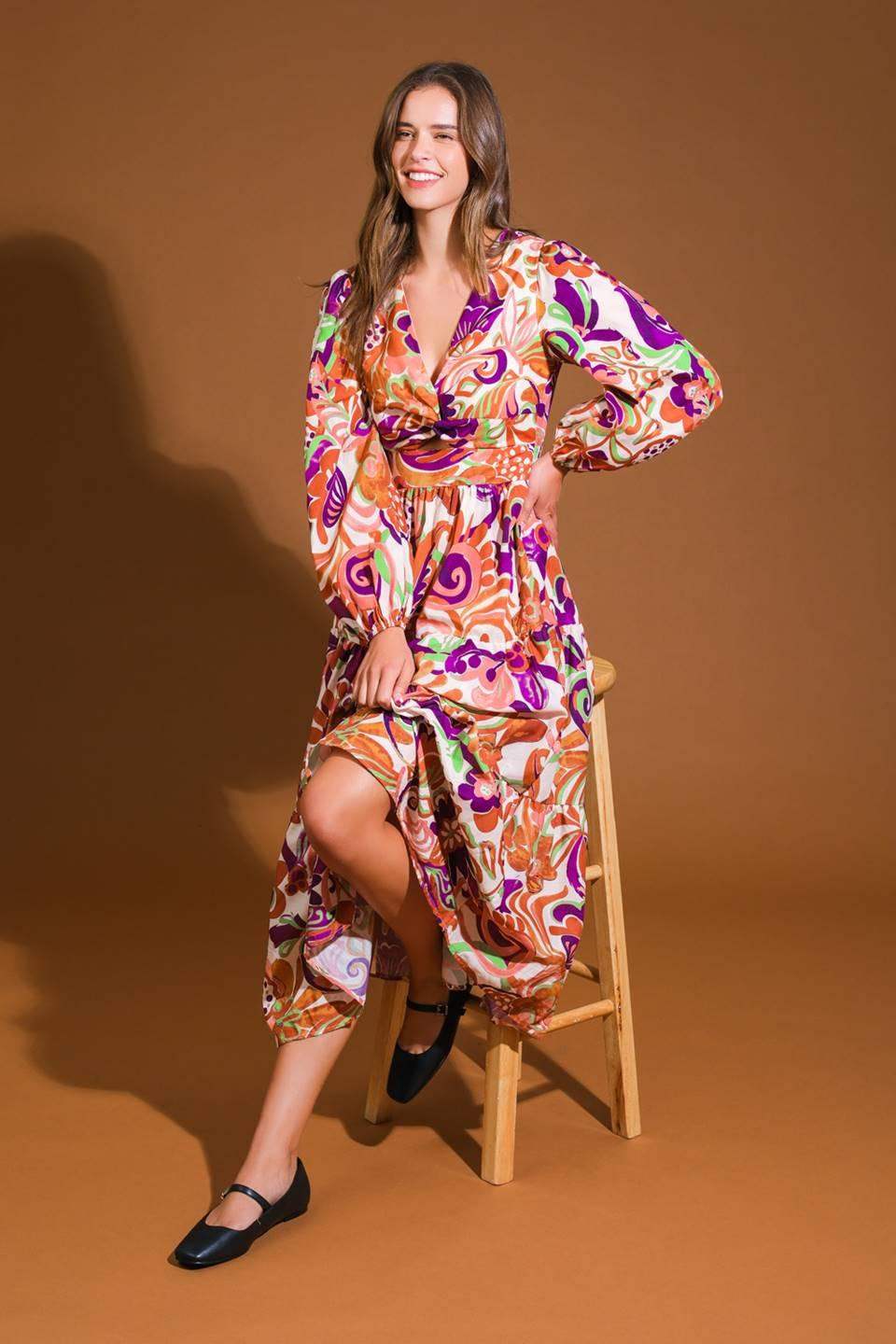BLOSSOM BEAUTY WOVEN MIDI DRESS - Flying Tomato - Flyclothing LLC