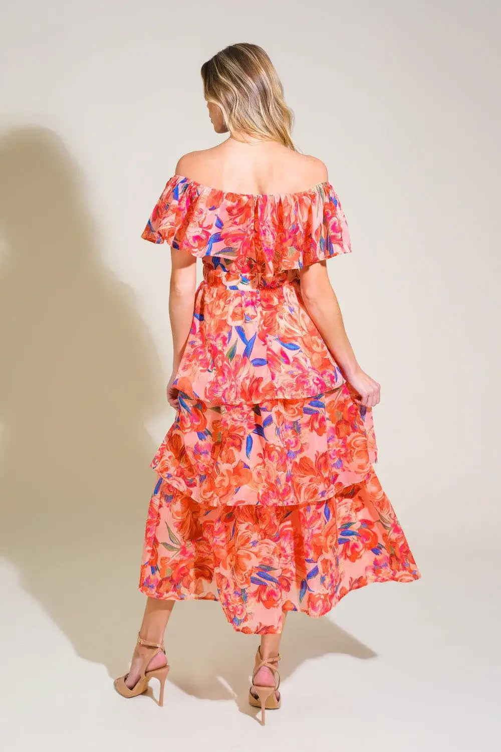 STROLL THE AVENUES WOVEN MIDI DRESS - Flying Tomato - Flyclothing LLC