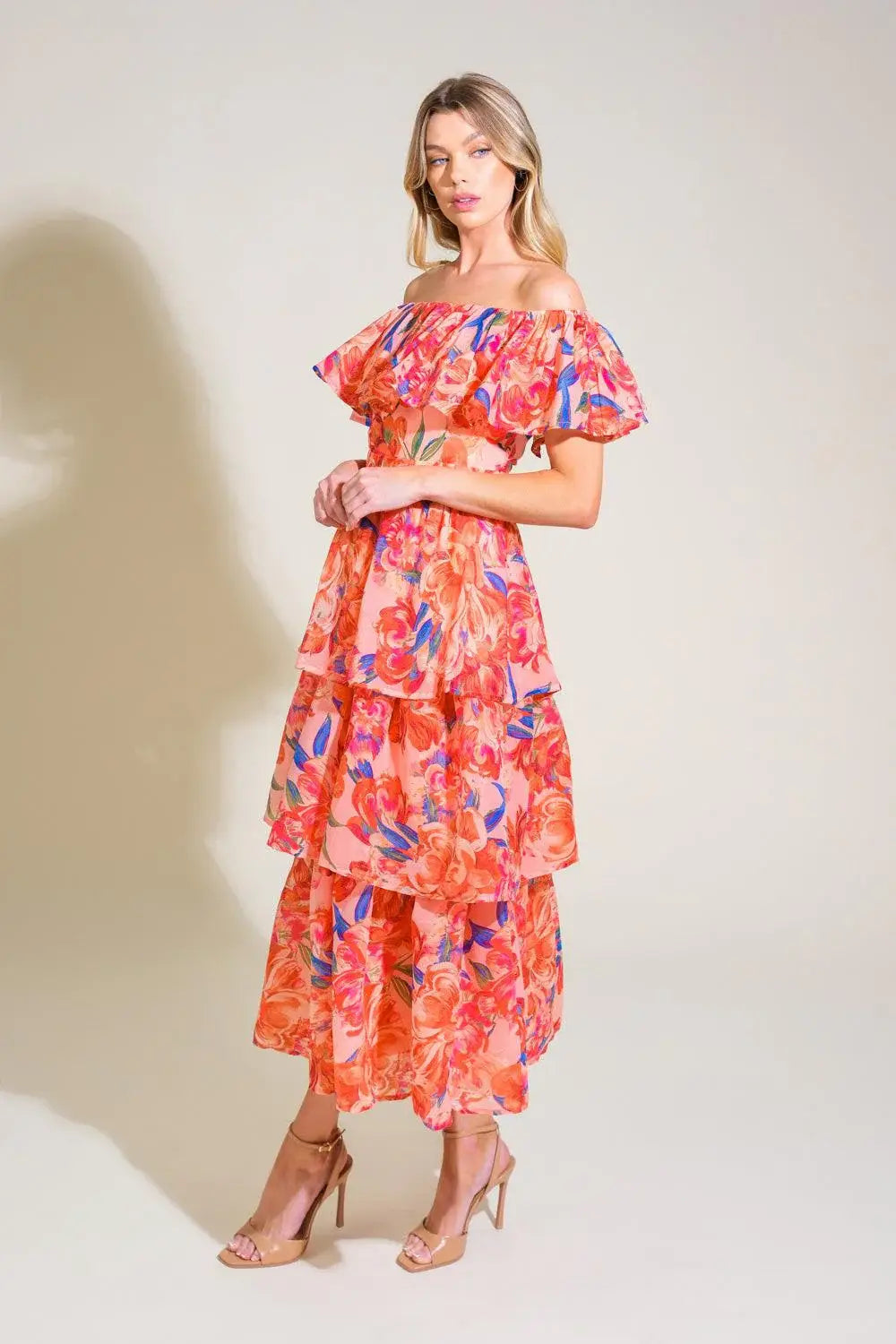 STROLL THE AVENUES WOVEN MIDI DRESS - Flying Tomato - Flyclothing LLC