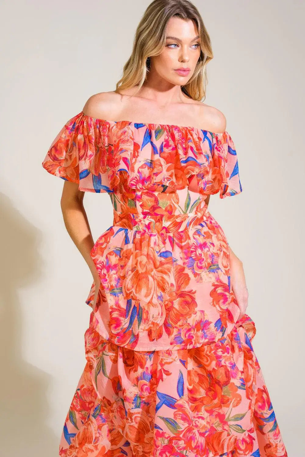 STROLL THE AVENUES WOVEN MIDI DRESS - Flying Tomato - Flyclothing LLC