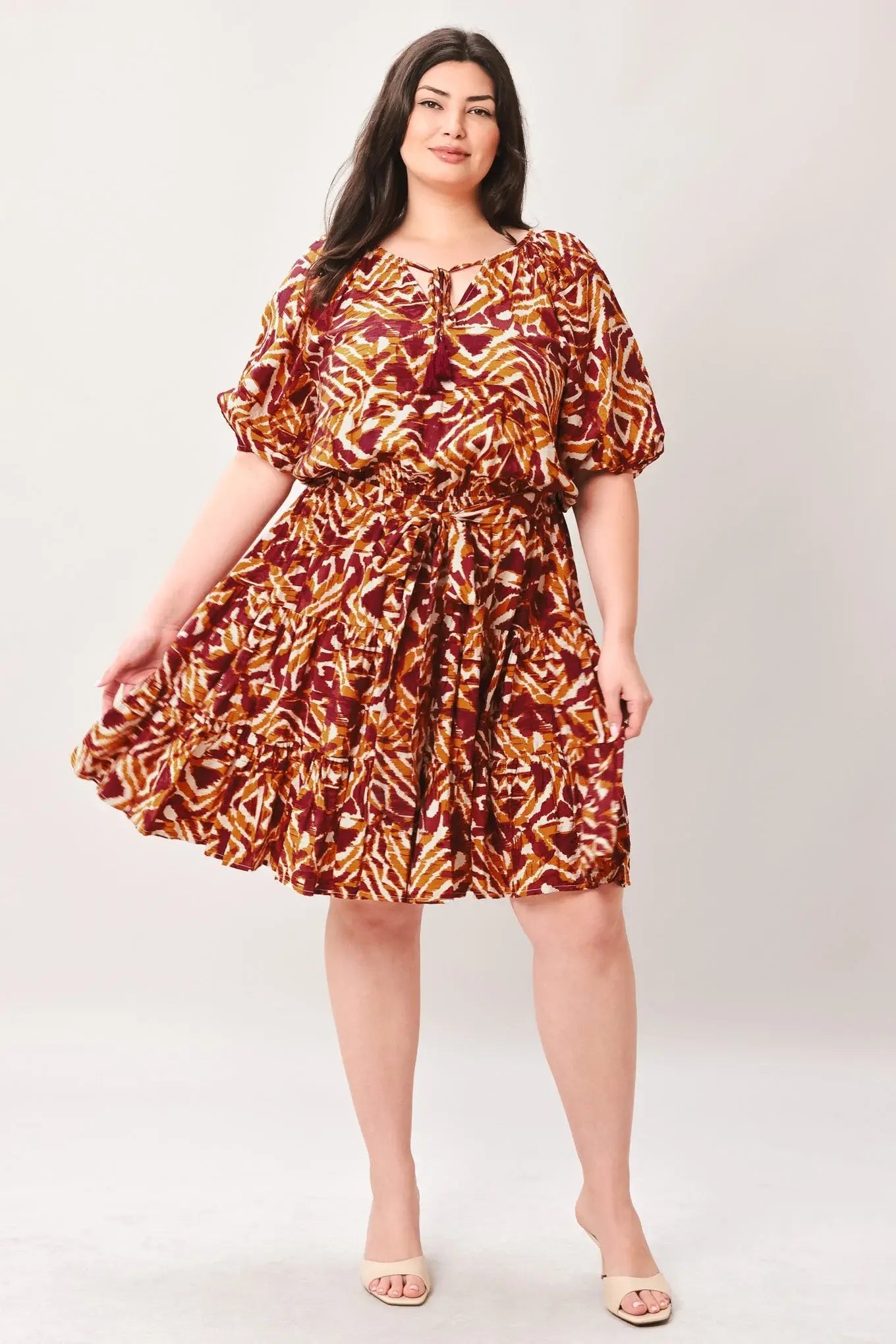 FLORA HARMONY WOVEN MINI DRESS - Flying Tomato - Flyclothing LLC