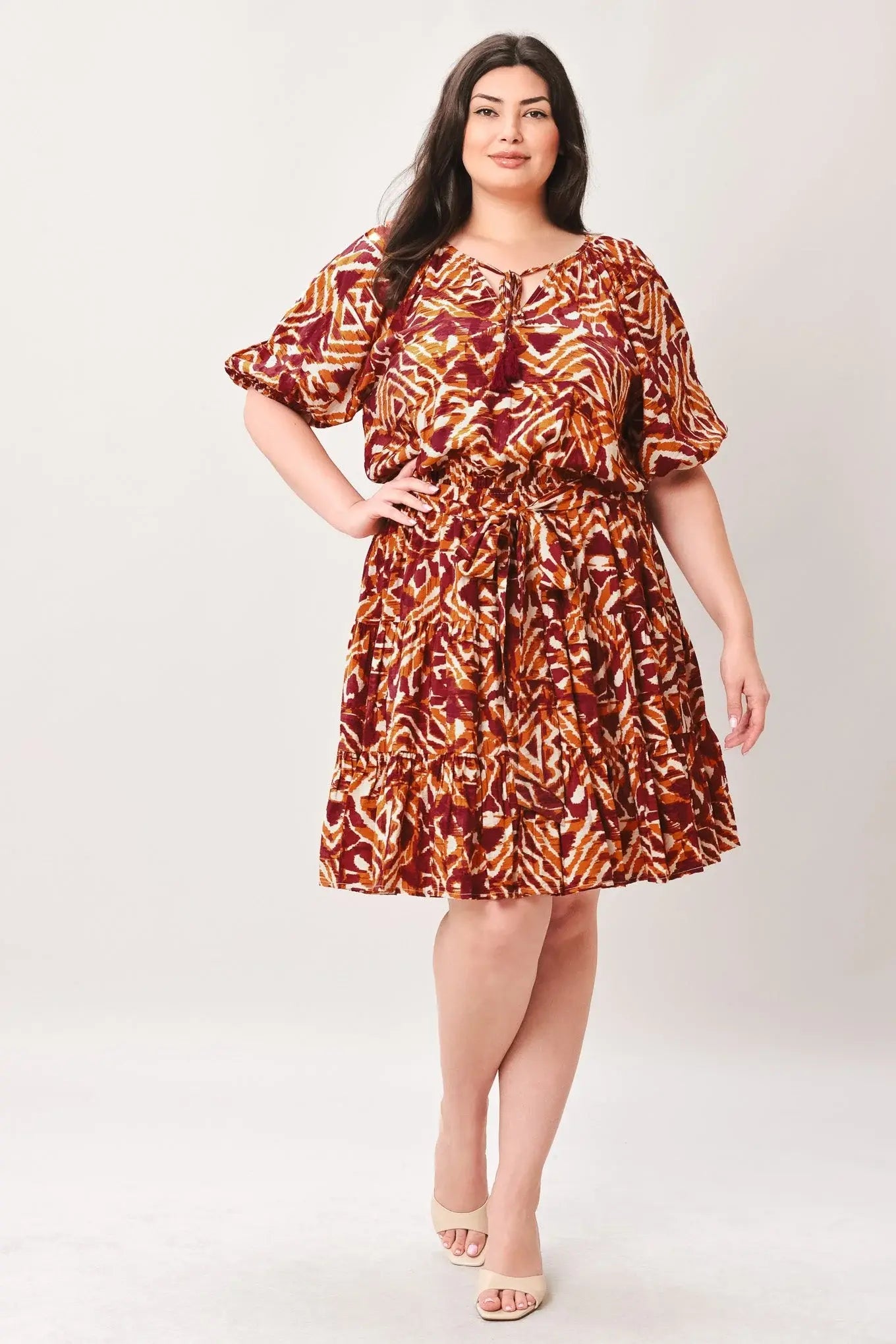 FLORA HARMONY WOVEN MINI DRESS - Flying Tomato - Flyclothing LLC
