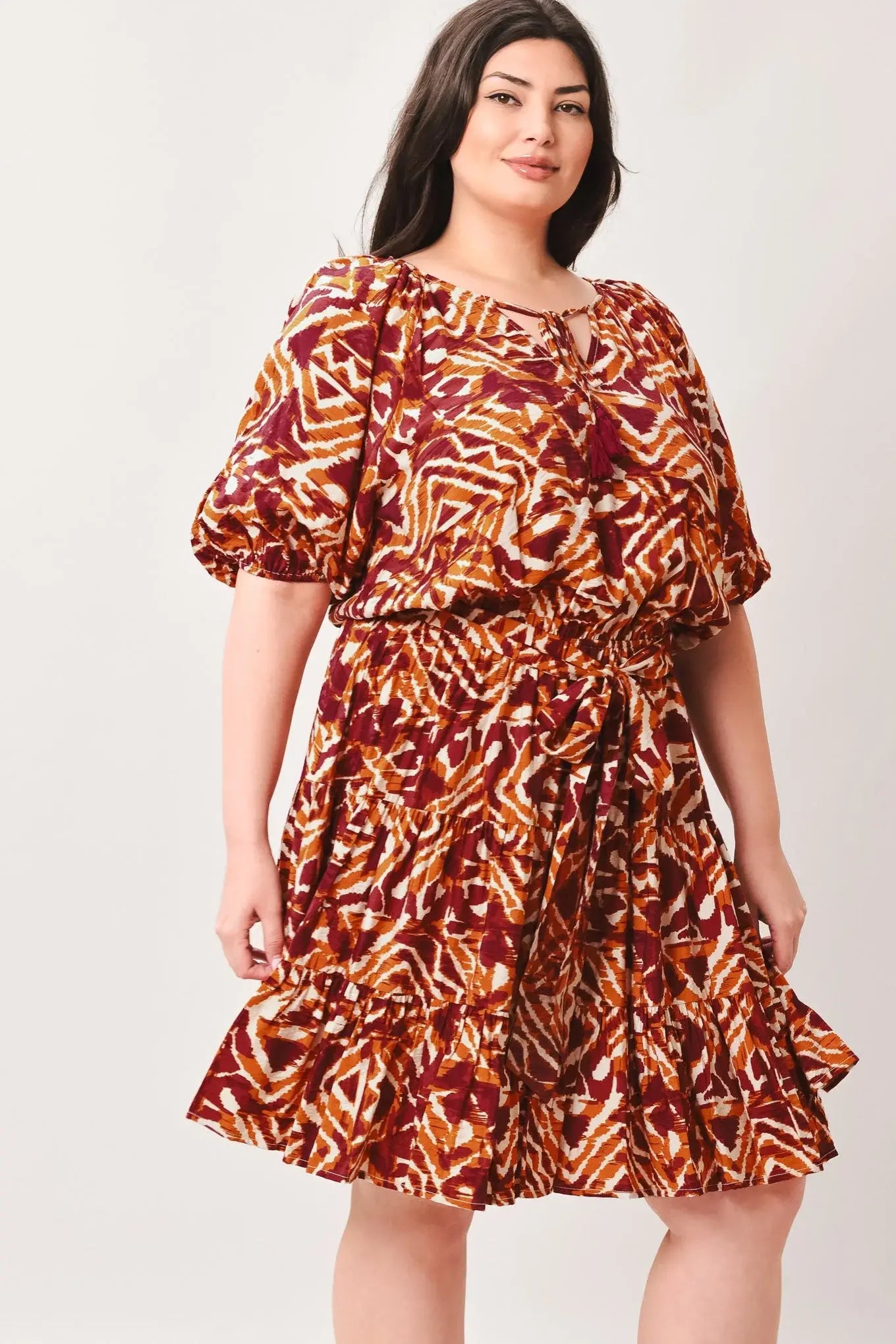 FLORA HARMONY WOVEN MINI DRESS - Flying Tomato - Flyclothing LLC