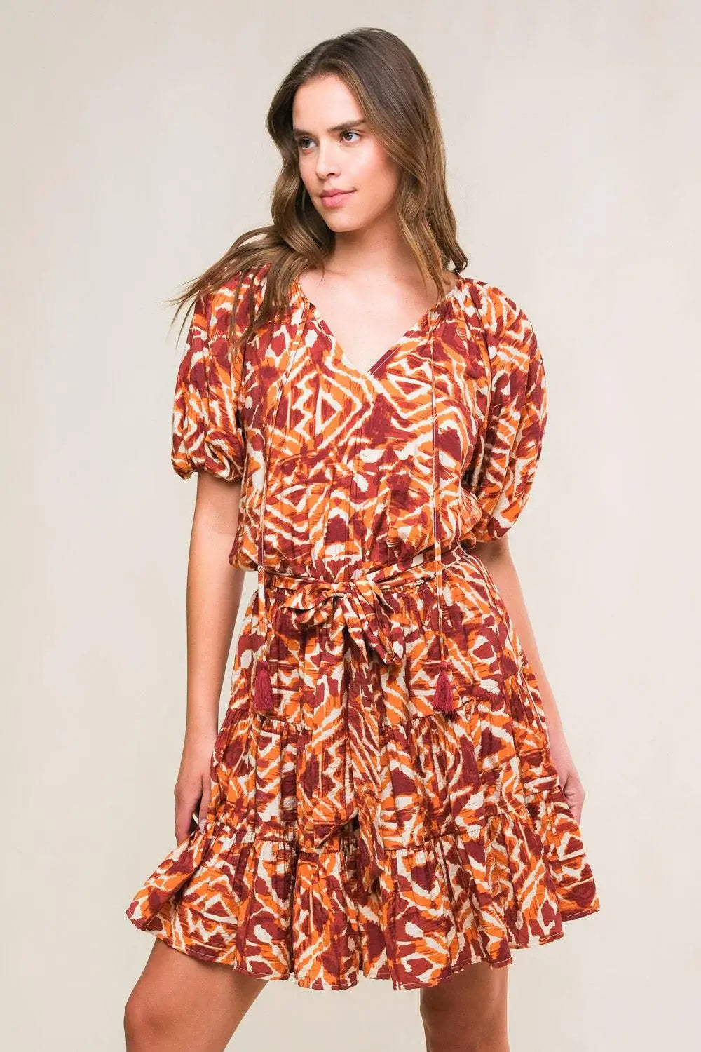 FLORA HARMONY WOVEN MINI DRESS - Flying Tomato - Flyclothing LLC