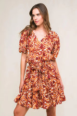 FLORA HARMONY WOVEN MINI DRESS - Flying Tomato - Flyclothing LLC