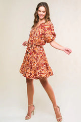 FLORA HARMONY WOVEN MINI DRESS - Flying Tomato - Flyclothing LLC